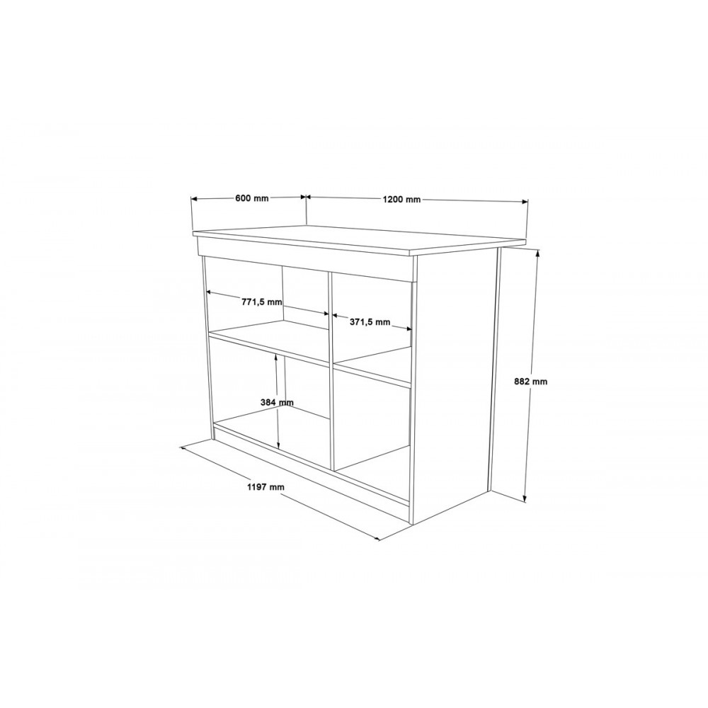 Τραπέζι-πάγκος "KOGILE" σε χρώμα φυσικό 120x60x88.2