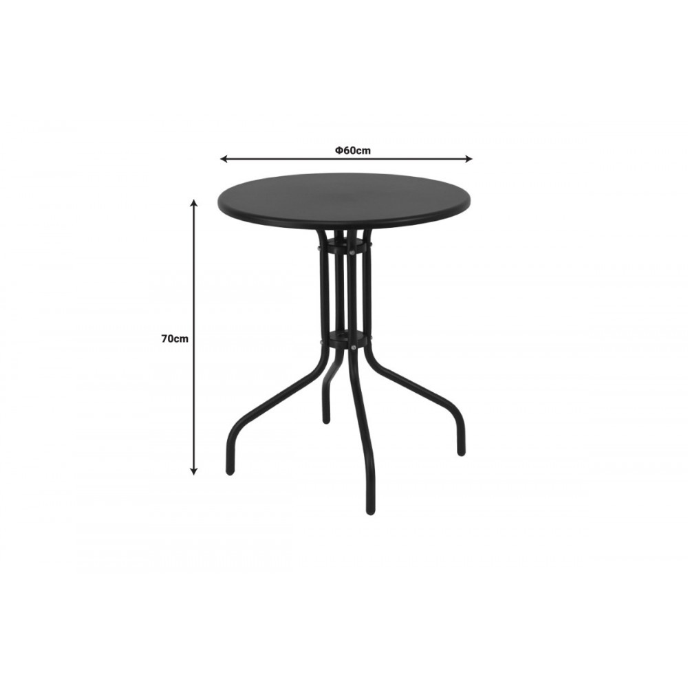 Τραπεζαρία "VERGO-CALAN" από μέταλλο/textilene σε χρώμα λευκό/καφέ Φ60x70