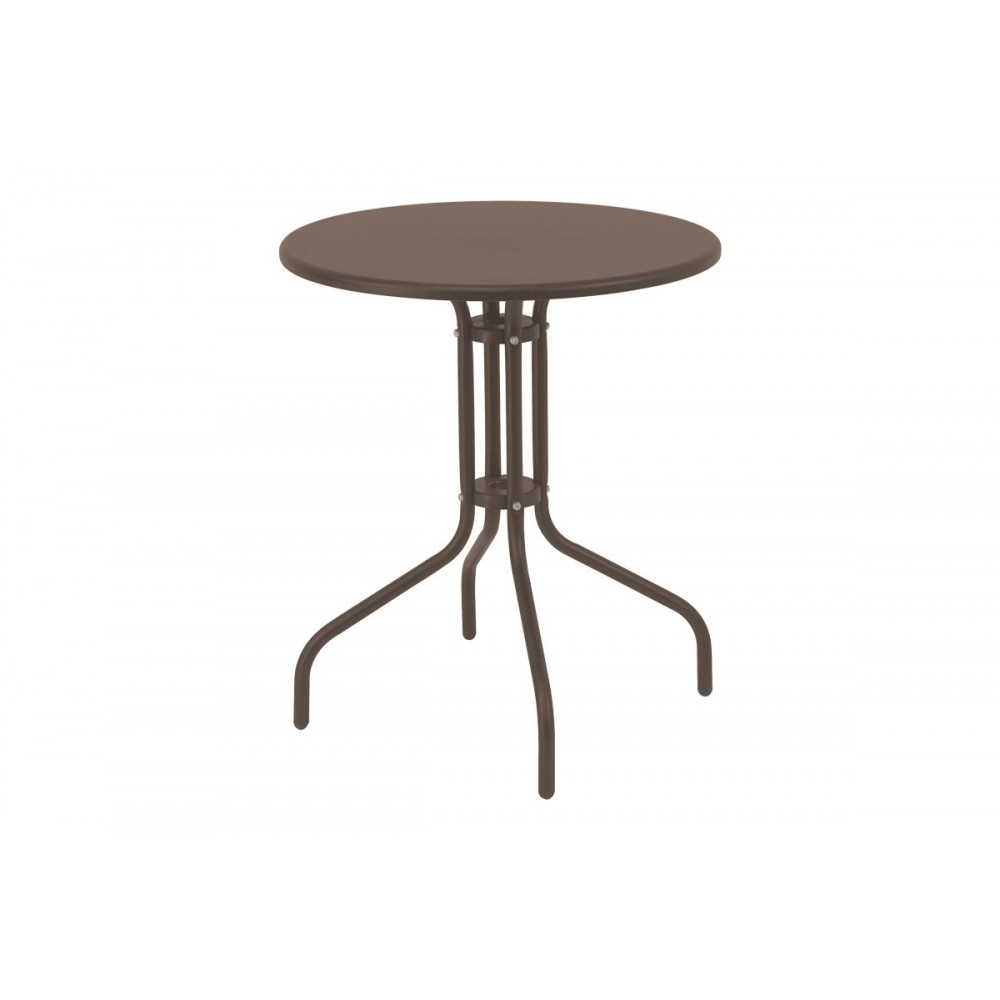 Τραπεζαρία "VERGO-CALAN" από μέταλλο/textilene σε χρώμα καφέ Φ60x70