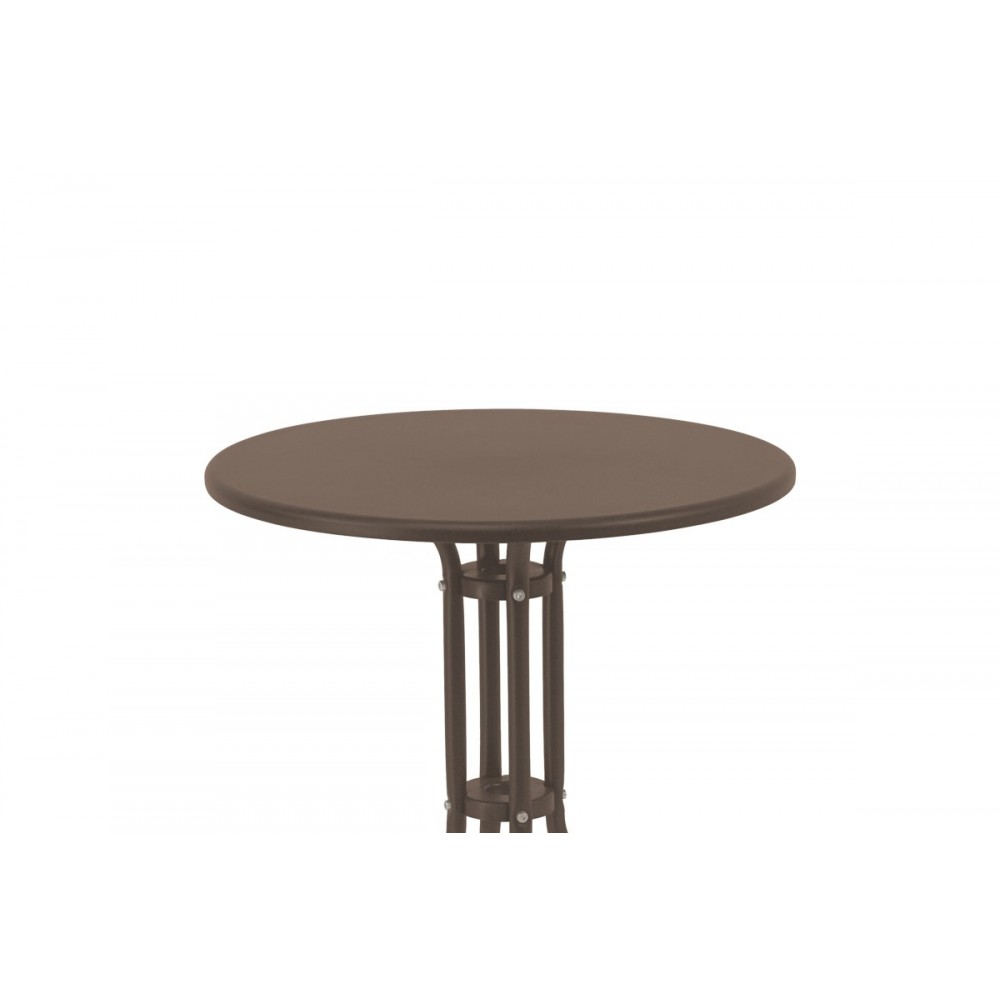 Τραπεζαρία "VERGO-CALAN" από μέταλλο/textilene σε χρώμα καφέ Φ60x70