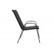 Τραπεζαρία "VERGO-CALAN" από μέταλλο/textilene σε χρώμα μαύρο Φ60x70