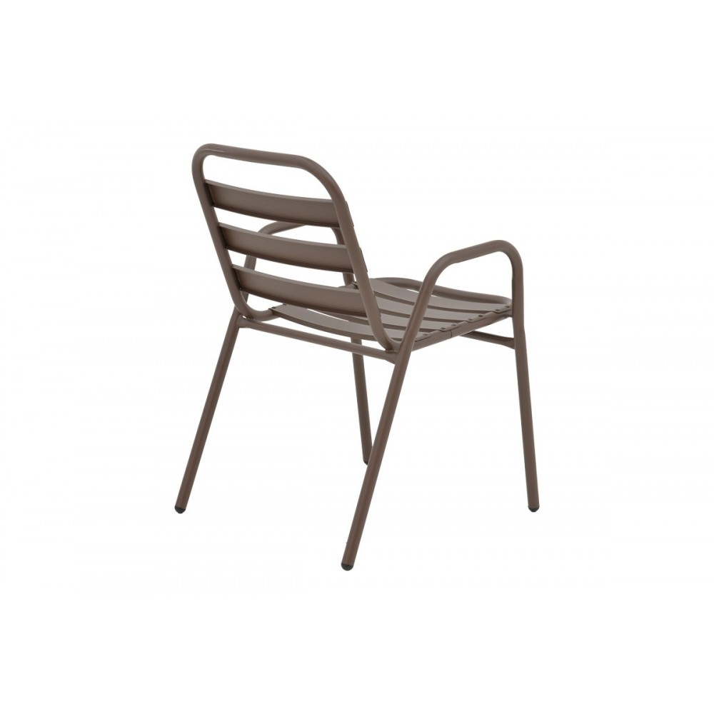 Τραπεζαρία 3τμχ "VERGO-SUSSIE" από μέταλλο σε χρώμα καφέ Φ60x70