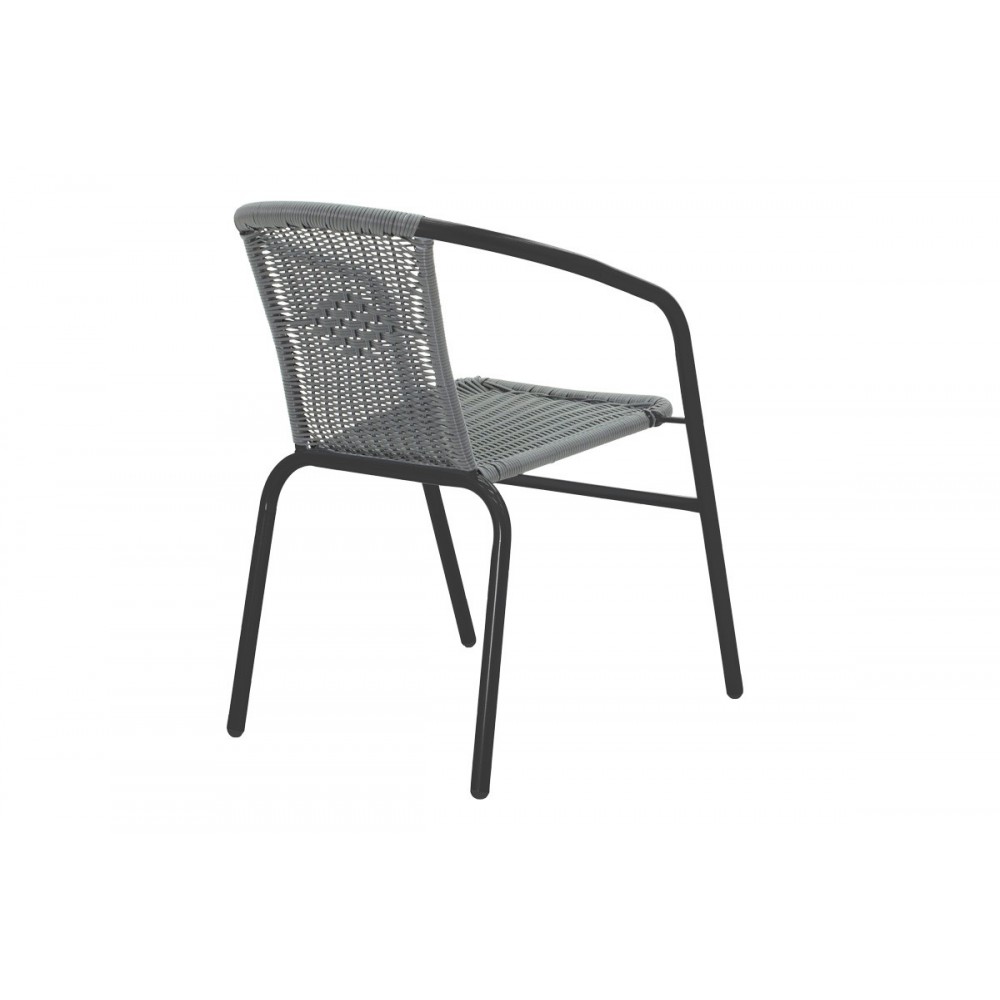 Τραπεζαρία "VERGO-OBBI" από μέταλλο σε χρώμα μαύρο Φ60x70