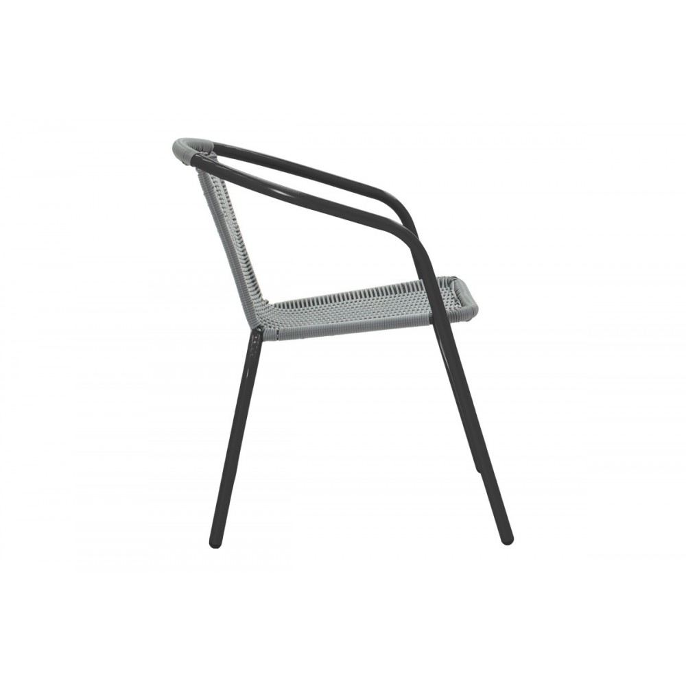 Τραπεζαρία "VERGO-OBBI" από μέταλλο σε χρώμα μαύρο Φ60x70