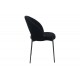 Καρέκλα "MASEBO" από μπουκλέ ύφασμα/μέταλλο σε χρώμα μαύρο 48x58.5x82