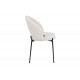 Καρέκλα "MASEBO" από μπουκλέ ύφασμα/μέταλλο σε χρώμα λευκό/μαύρο 48x58.5x82