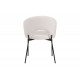 Καρέκλα "MASEBO" από μπουκλέ ύφασμα/μέταλλο σε χρώμα λευκό/μαύρο 48x58.5x82