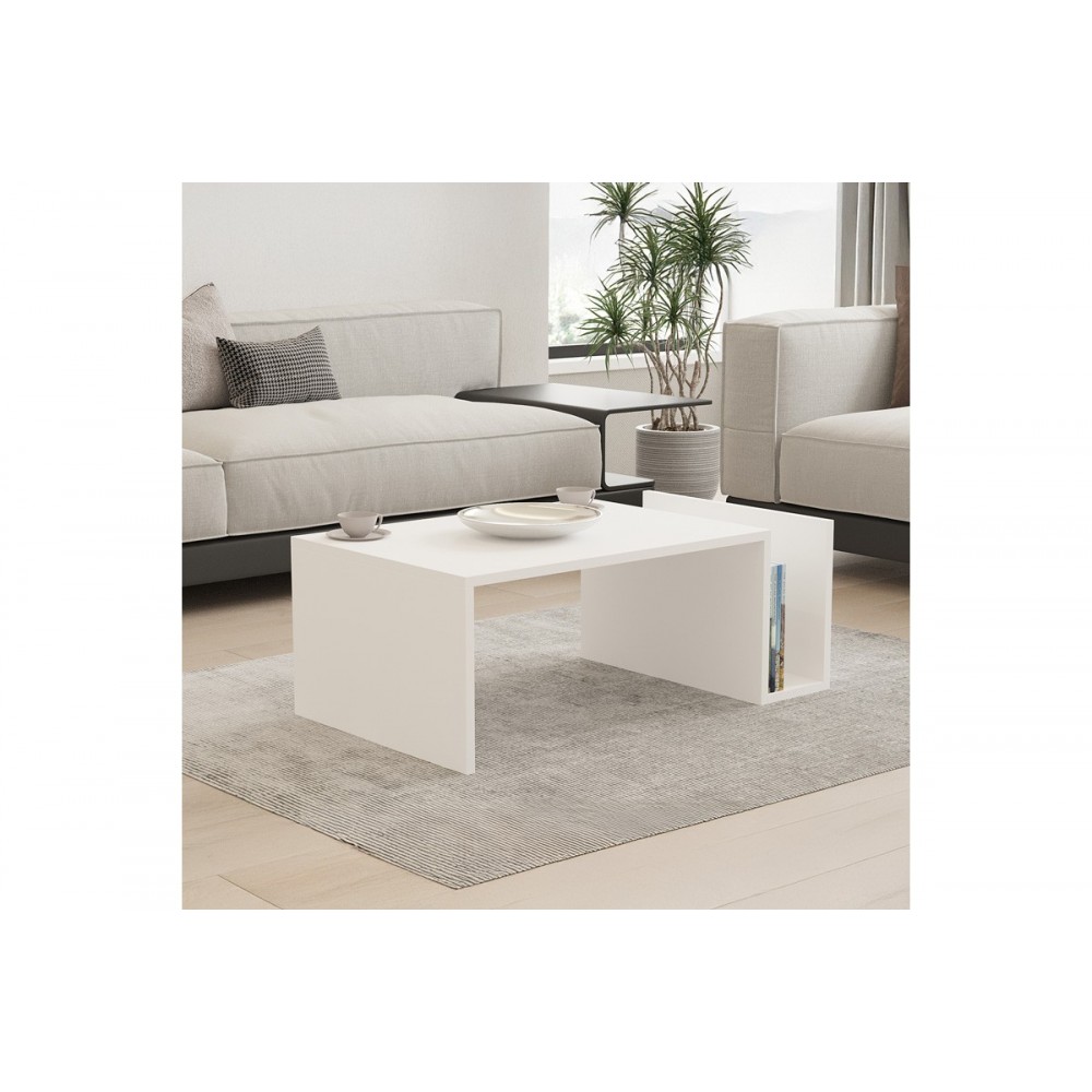 Τραπέζι σαλονιού "POKO" σε χρώμα λευκό 86.8x50x32.4