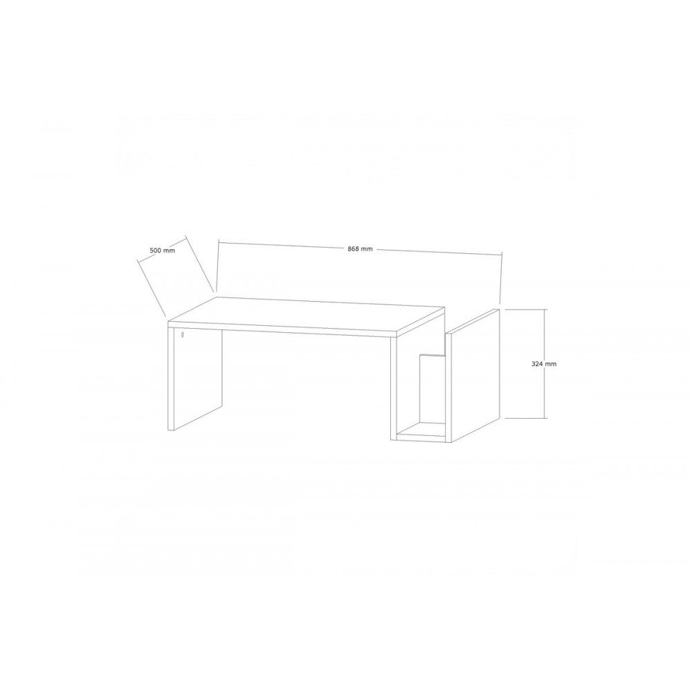 Τραπέζι σαλονιού "POKO" σε χρώμα λευκό 86.8x50x32.4