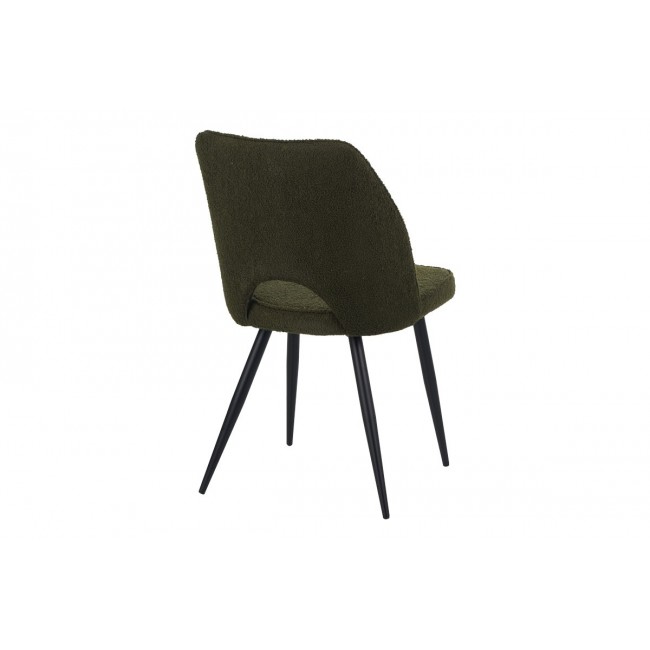 Καρέκλα "RENISH" από μπουκλε ύφασμα/μέταλλο σε χρώμα λαδί/μαύρο 61x47x91.5