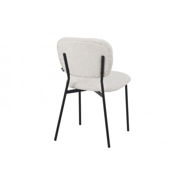 Καρέκλα "CATHAIR" από μπουκλέ ύφασμα/μέταλλο σε χρώμα μπεζ/μαύρο 68x66x82.5