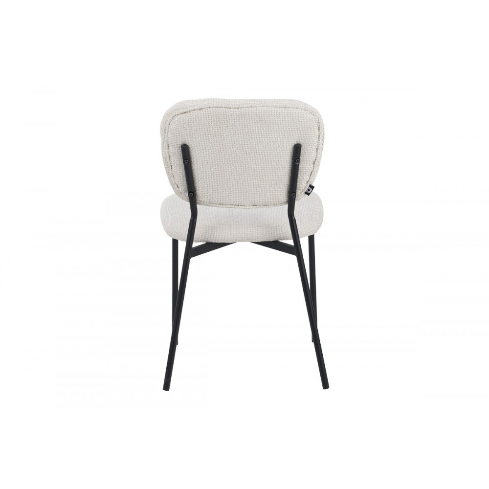 Καρέκλα "CATHAIR" από μπουκλέ ύφασμα/μέταλλο σε χρώμα μπεζ/μαύρο 68x66x82.5