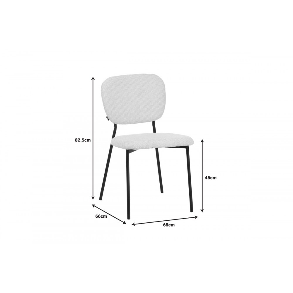 Καρέκλα "CATHAIR" από μπουκλέ ύφασμα/μέταλλο σε χρώμα μπεζ/μαύρο 68x66x82.5