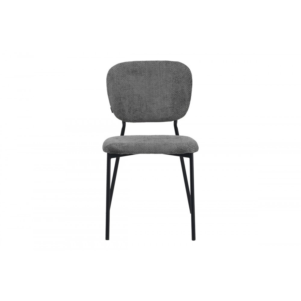 Καρέκλα "CATHAIR" από μπουκλέ ύφασμα/μέταλλο σε χρώμα γκρι/μαύρο 68x66x82.5
