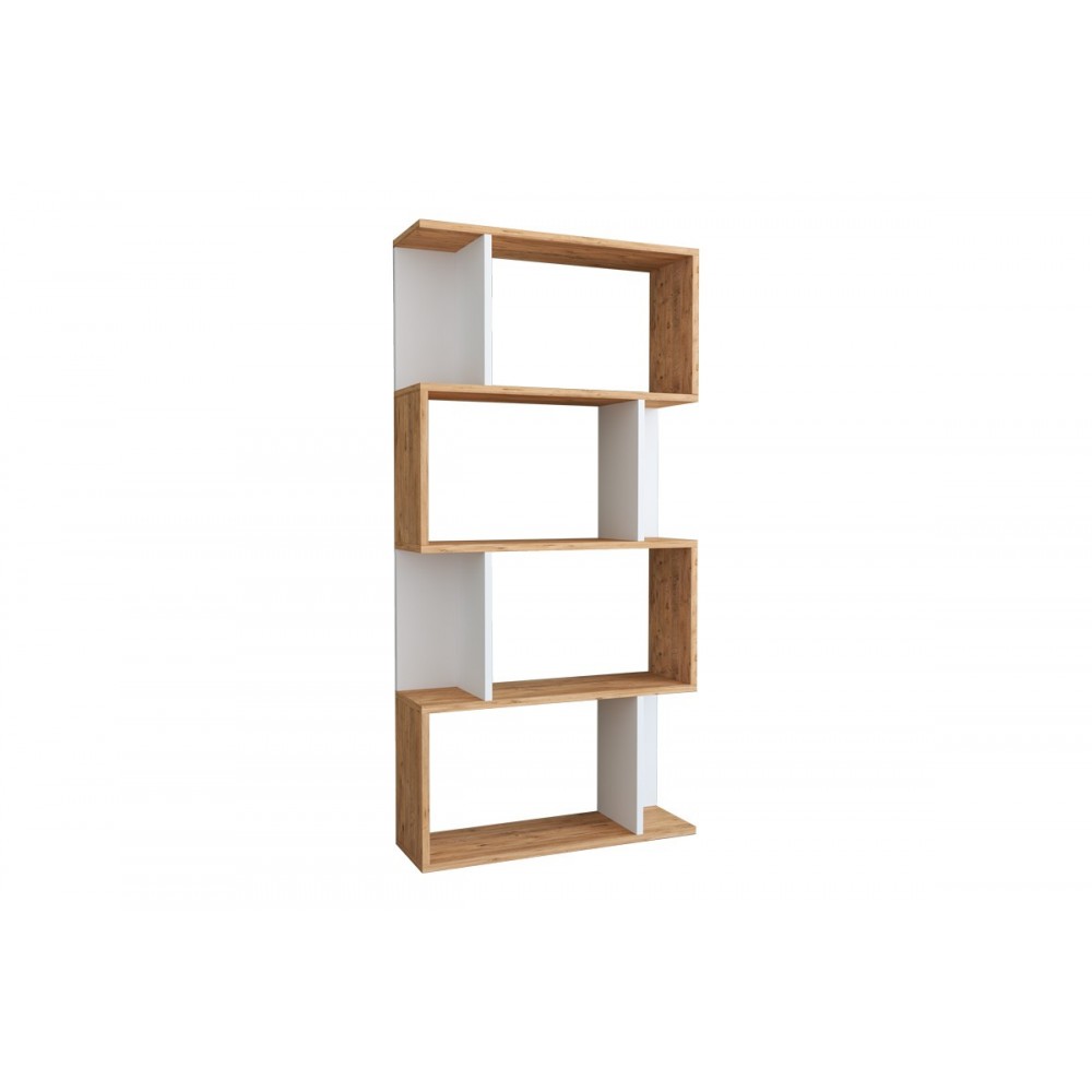 Βιβλιοθήκη "KADU" σε χρώμα oak/λευκό 72x22x147