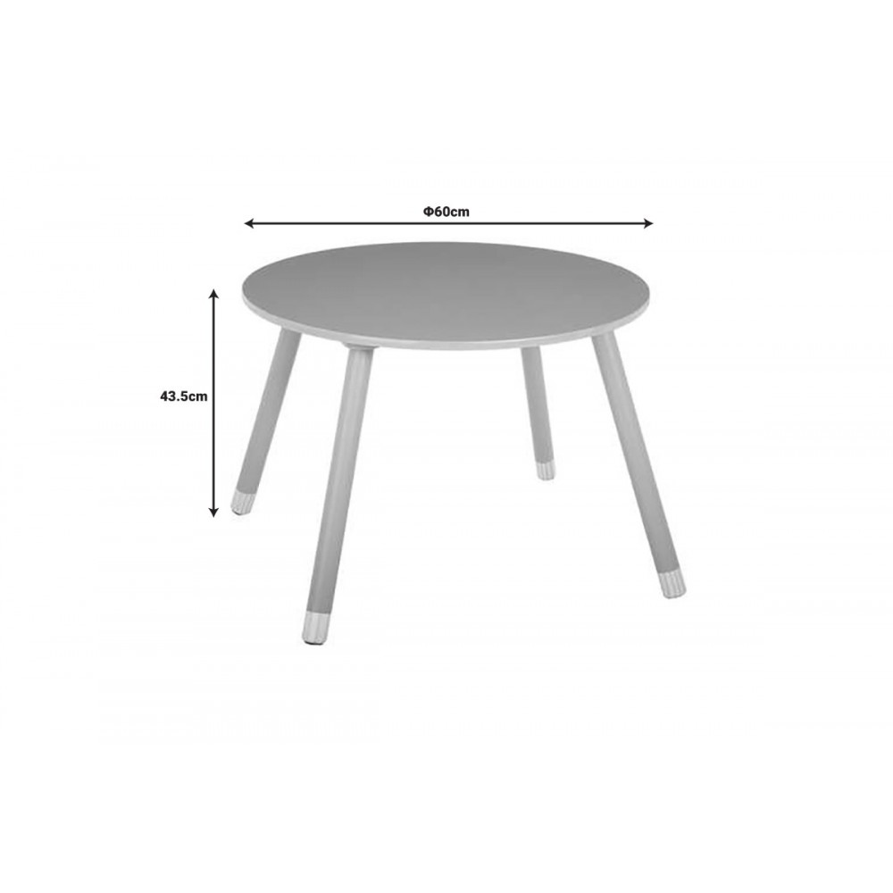 Παιδικό τραπεζάκι "PLAYFUL" από ξύλο/mdf σε χρώμα γκρι/φυσικό Φ60x43.5