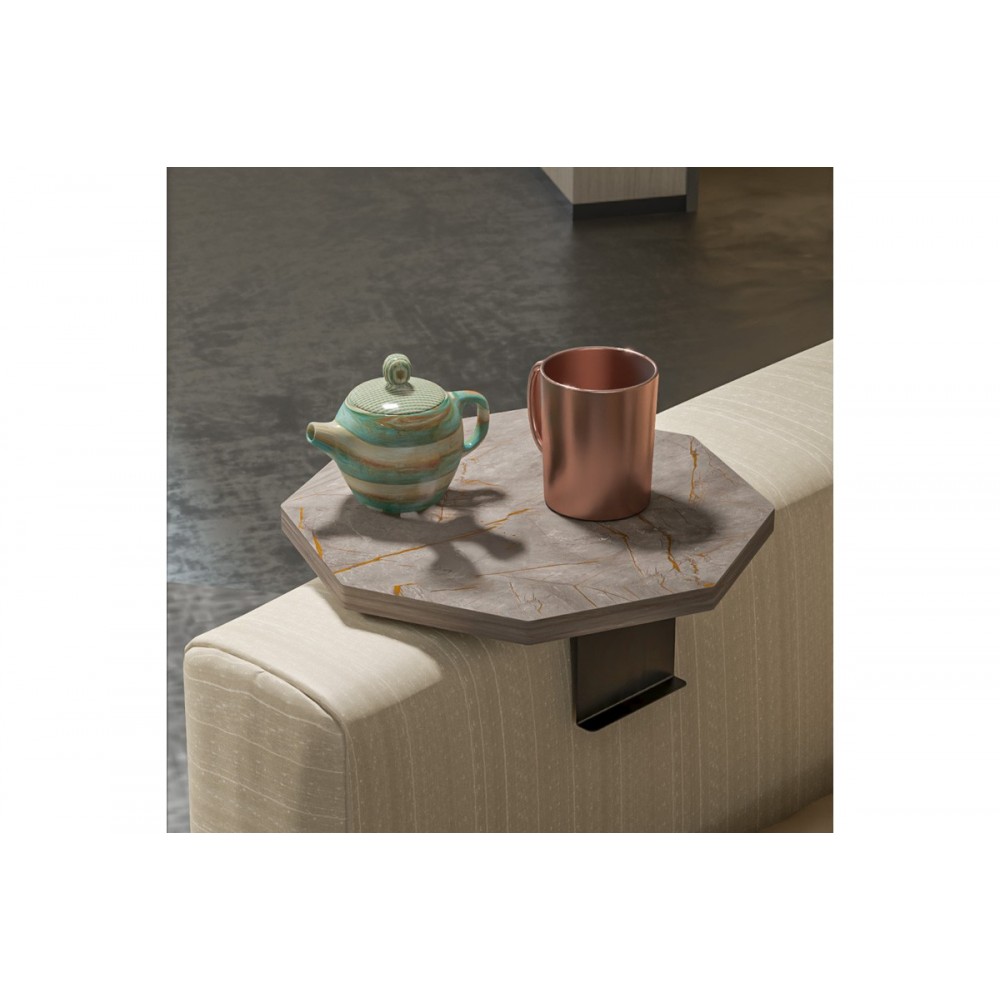 Βοηθητικό τραπεζάκι "LINEA II" από μέταλλο σε χρώμα ανθρακί/μαύρο Φ34x10