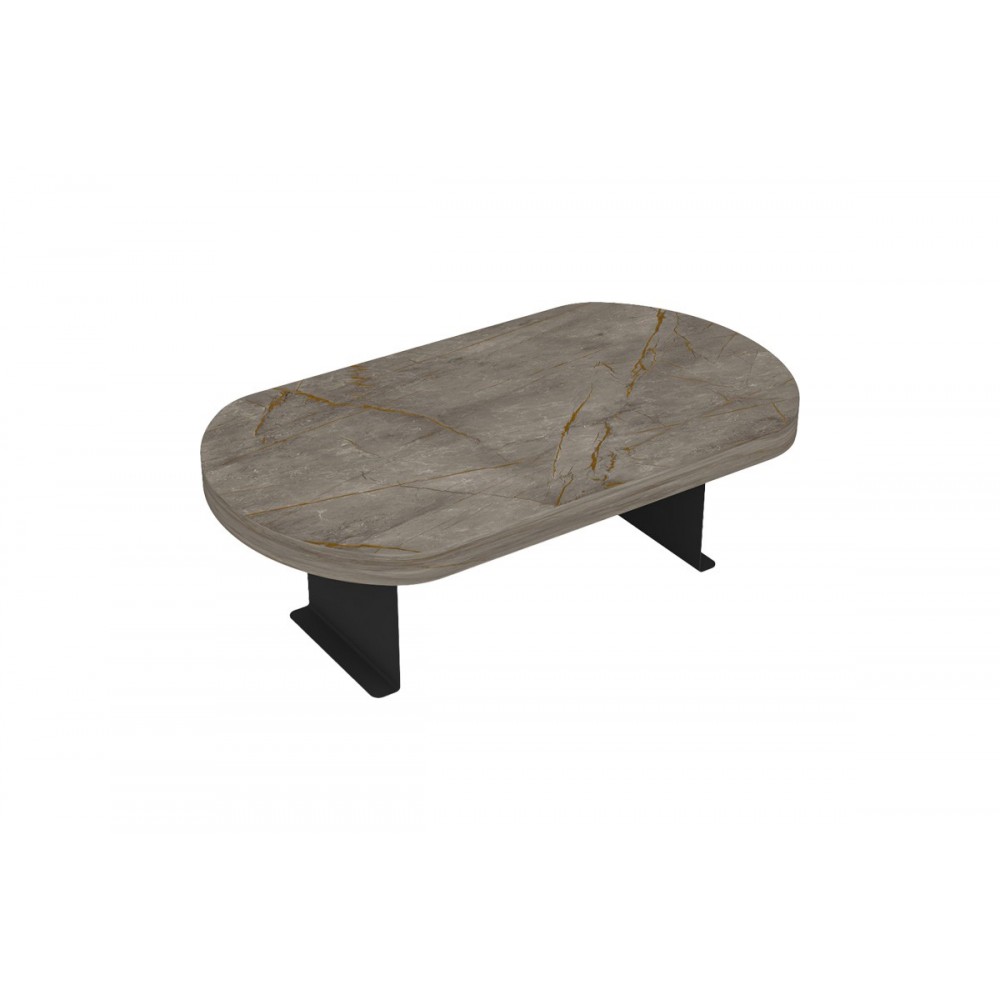 Βοηθητικό τραπεζάκι "LINEA" από μέταλλο σε χρώμα ανθρακί μαρμάρου/μαύρο 20x35x10