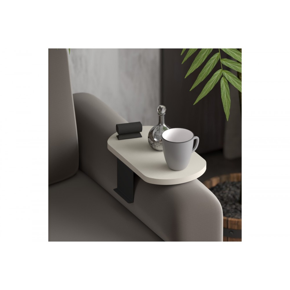 Βοηθητικό τραπεζάκι "LINEA" από μέταλλο σε χρώμα κρεμ/μαύρο 20x35x10