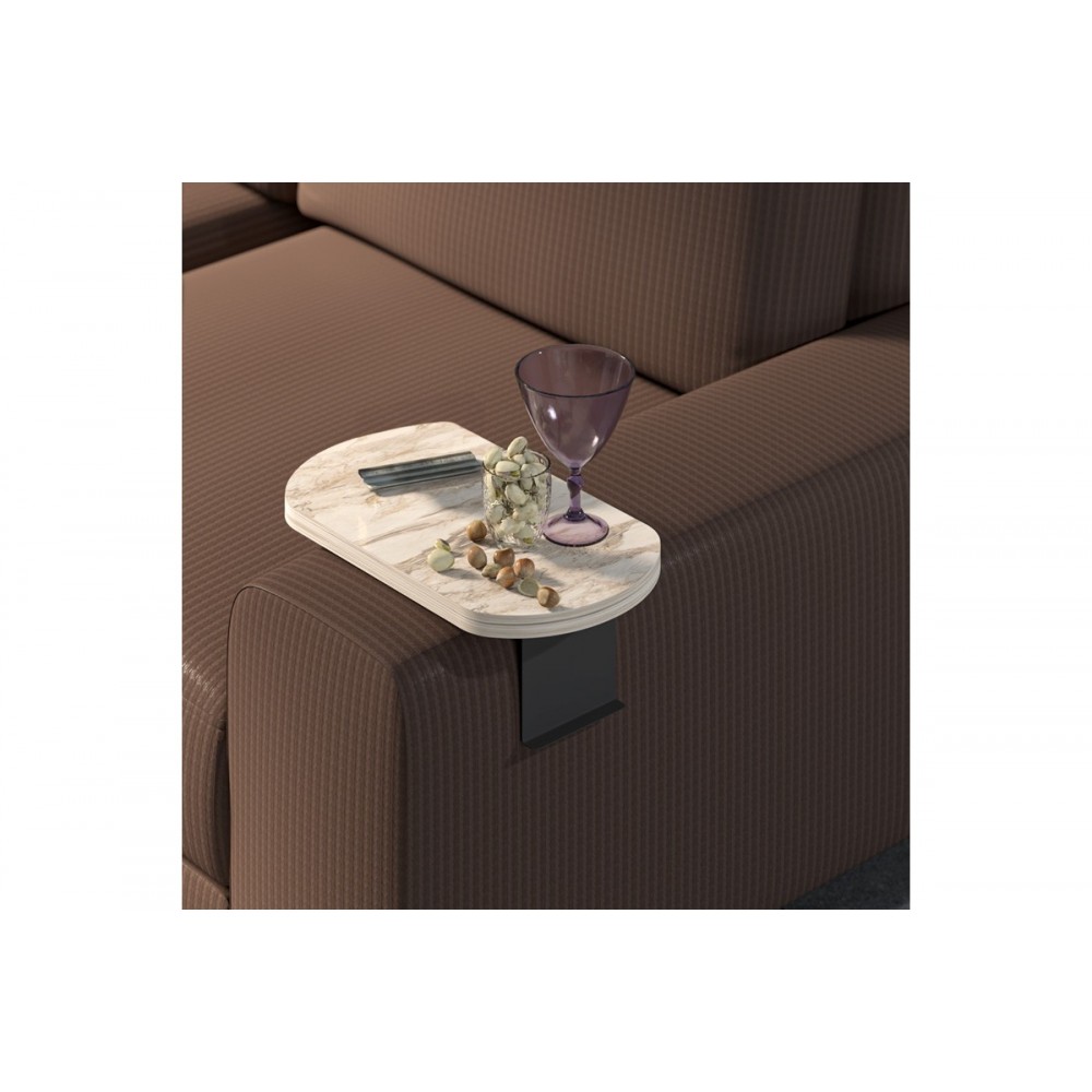 Βοηθητικό τραπεζάκι "LINEA" από μέταλλο σε χρώμα γκρι μαρμάρου/μαύρο 20x35x10