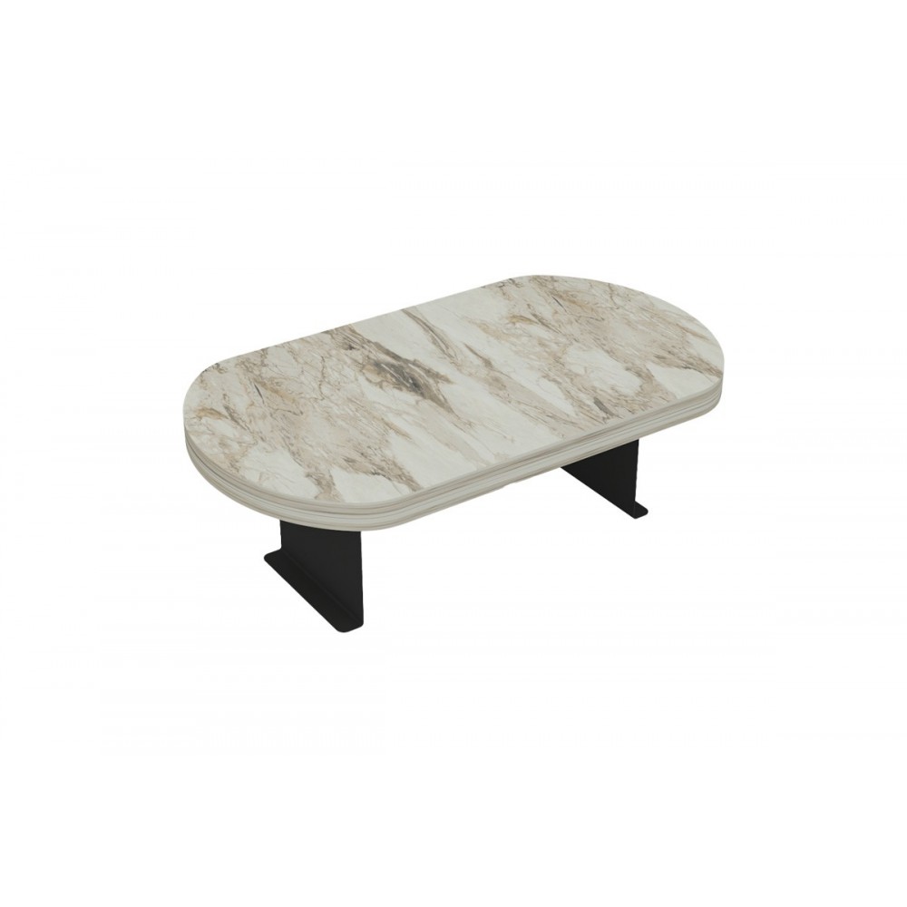 Βοηθητικό τραπεζάκι "LINEA" από μέταλλο σε χρώμα γκρι μαρμάρου/μαύρο 20x35x10