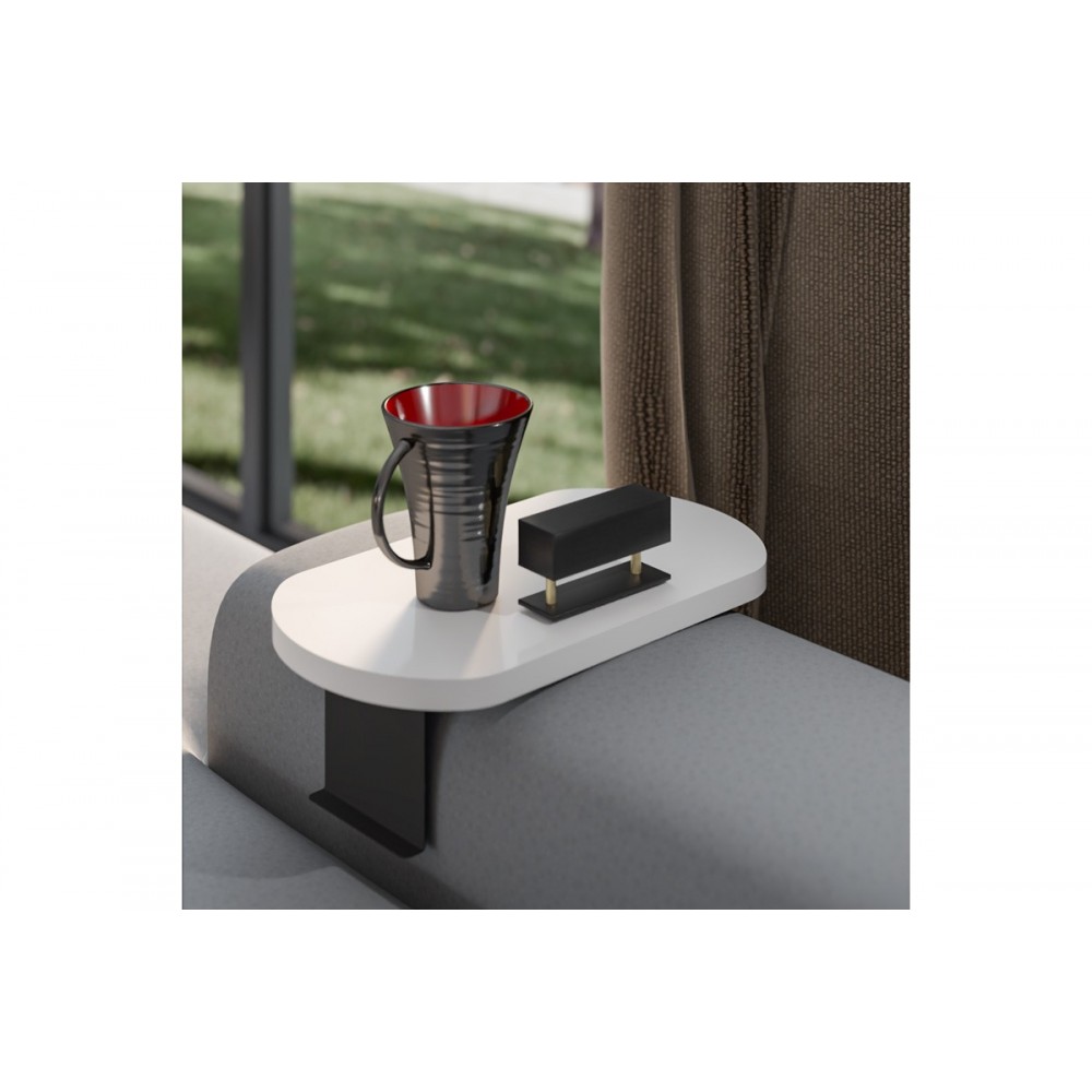 Βοηθητικό τραπεζάκι "LINEA" από μέταλλο σε χρώμα λευκό/μαύρο 20x35x10