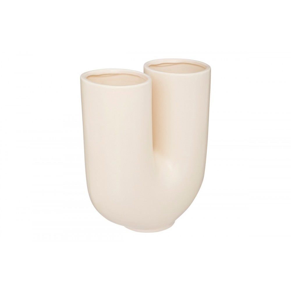 Βάζο "DORTA" κεραμικό σε χρώμα κρεμ 21x11.4x25