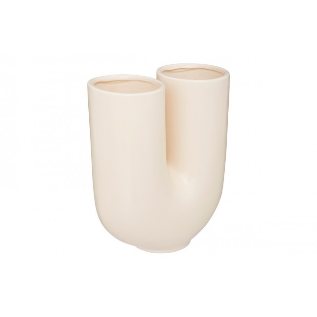 Βάζο "DORTA" κεραμικό σε χρώμα κρεμ 21x11.4x25