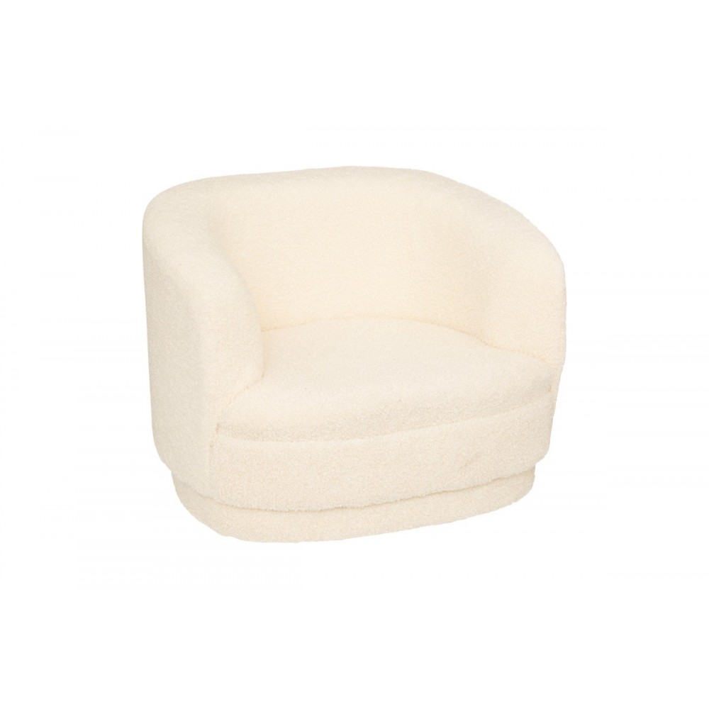 Πολυθρόνα παιδική "KIDOPO" από μπουκλέ ύφασμα σε χρώμα κρεμ 41.5x36x45