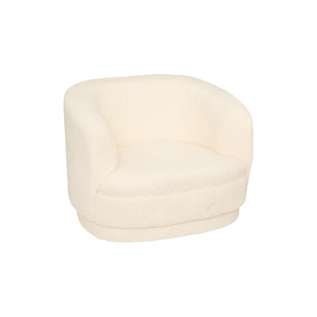 Πολυθρόνα παιδική "KIDOPO" από μπουκλέ ύφασμα σε χρώμα κρεμ 41.5x36x45