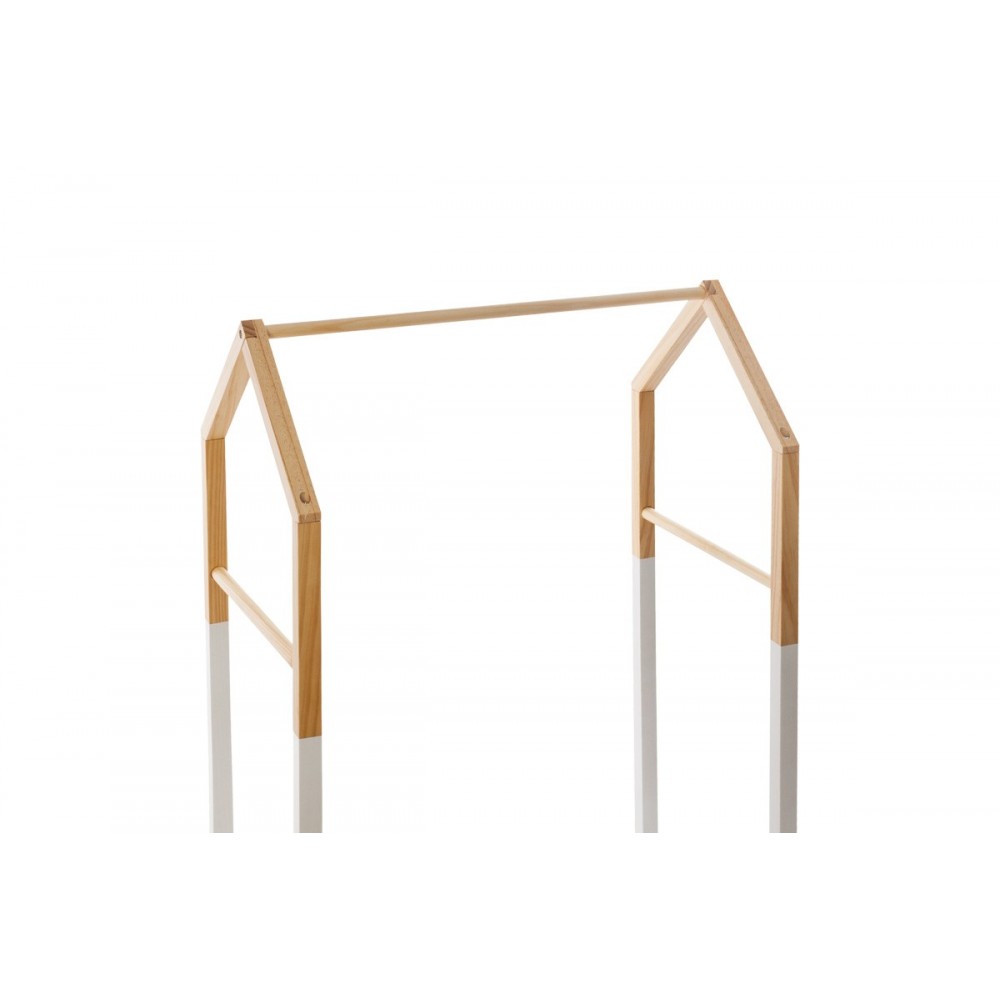Παιδική κρεμάστρα "HOLEN" από ξύλο σε χρώμα φυσικό/λευκό 60x37x100