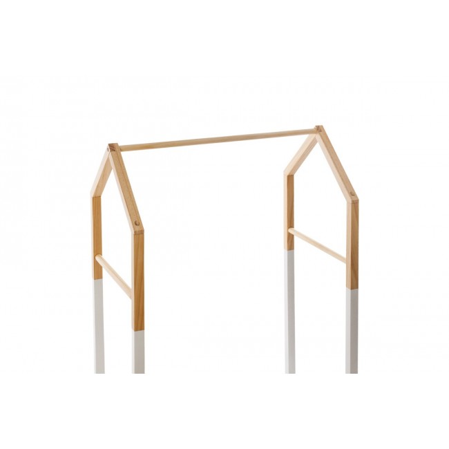 Παιδική κρεμάστρα "HOLEN" από ξύλο σε χρώμα φυσικό/λευκό 60x37x100