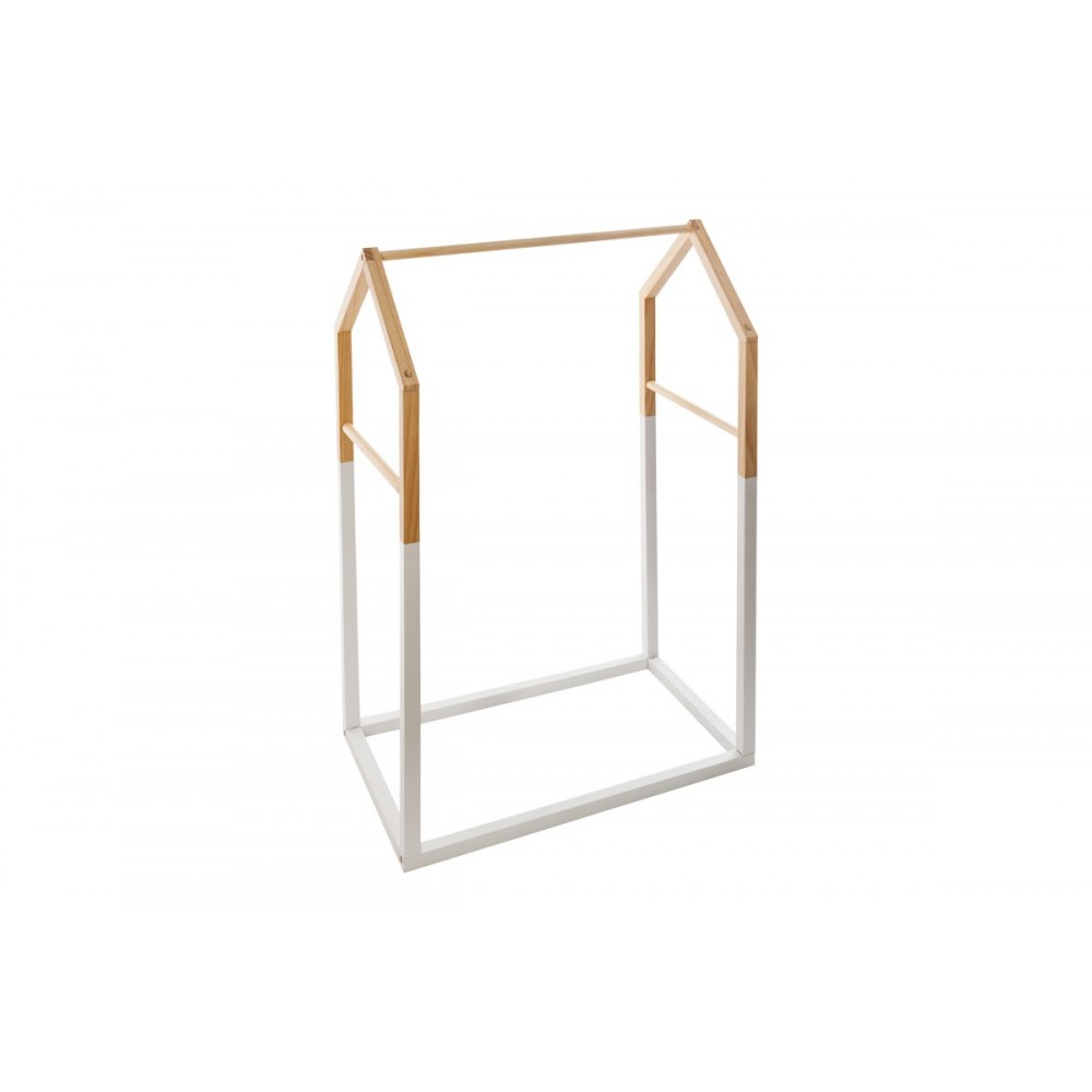 Παιδική κρεμάστρα "HOLEN" από ξύλο σε χρώμα φυσικό/λευκό 60x37x100