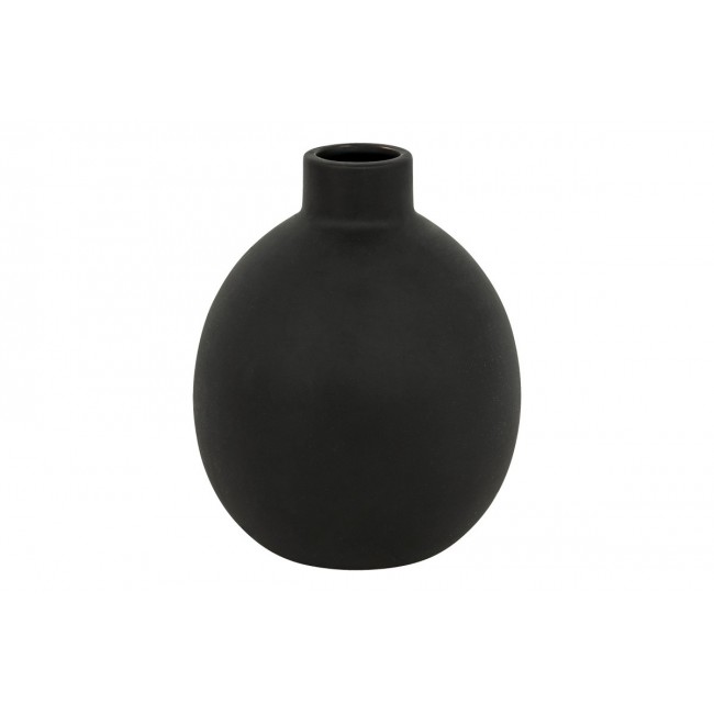 Βάζο "RIANZO" κεραμικό σε χρώμα μαύρο Φ14.5x18