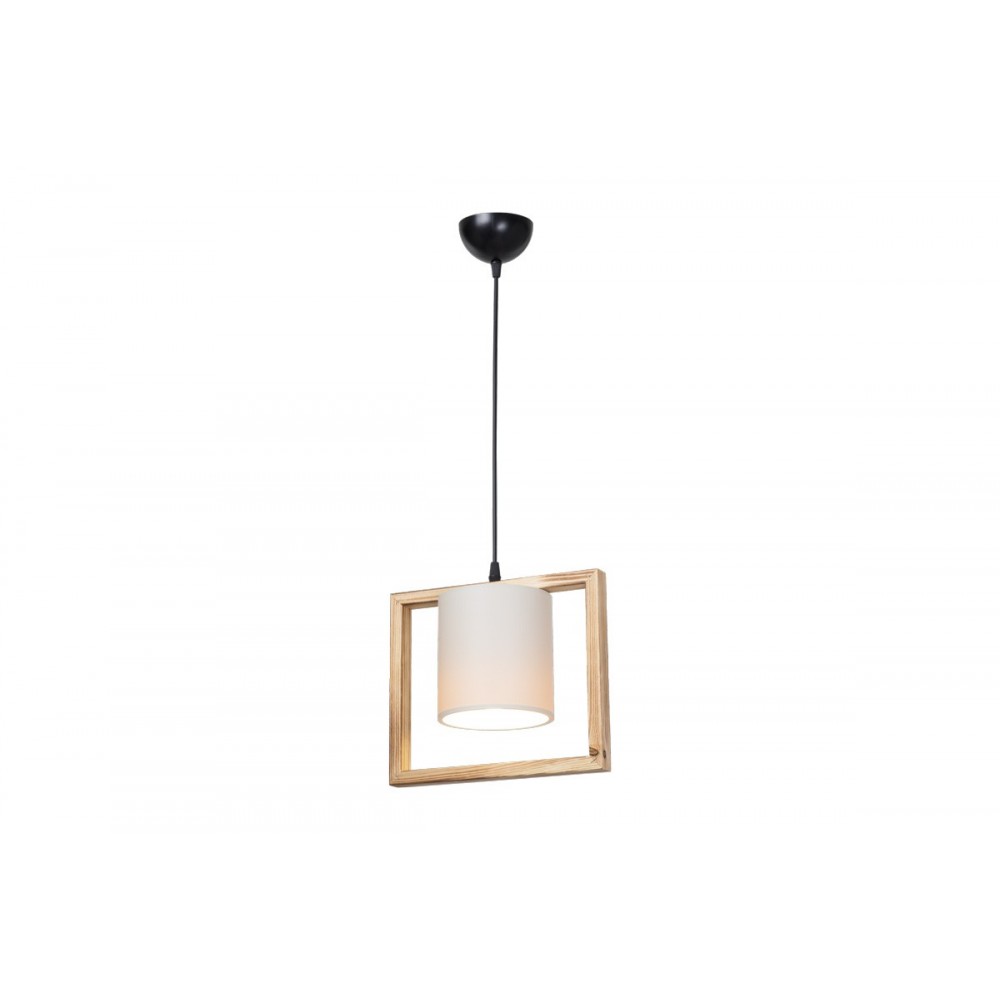 Φωτιστικό μονόφωτο "SEREDA" από ξύλο/ύφασμα σε χρώμα καφέ/κρεμ 28x14x27