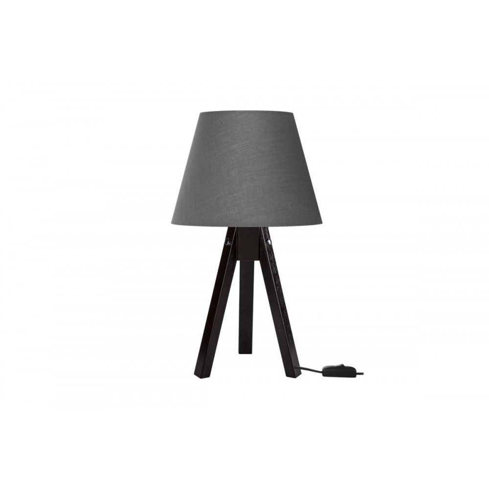 Επιτραπέζιο φωτιστικό "ADECK" από ξύλο/ύφασμα σε χρώμα καφέ/γκρι Φ25x45