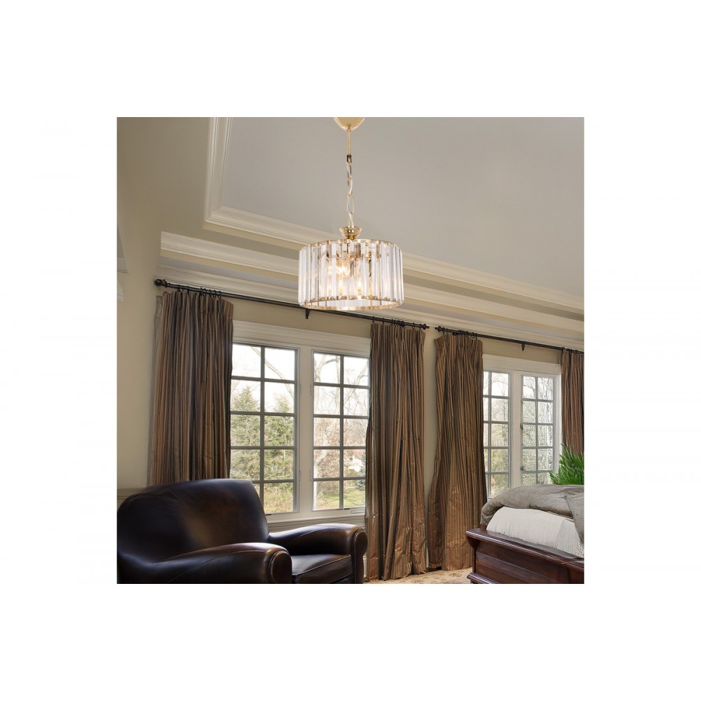 Φωτιστικό μονόφωτο "LAVINA I" από μέταλλο/γυαλί σε χρώμα χρυσό Φ27x21