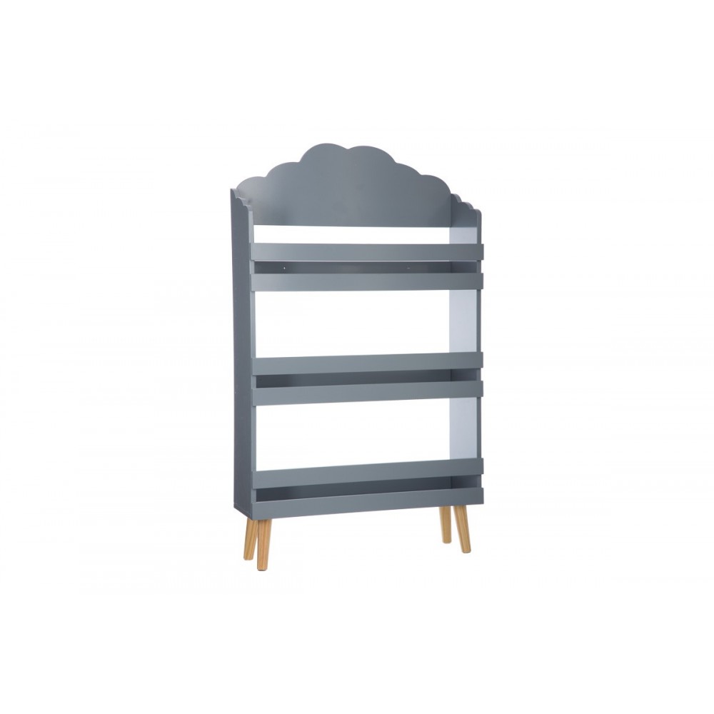 Βιβλιοθήκη παιδική "PENZIA" από mdf σε χρώμα γκρι/φυσικό 58x18x100