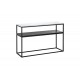 Κονσόλα "CASTEL I" από μέταλλο σε χρώμα λευκό μαρμάρου/μαύρο 120x35x80