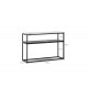 Κονσόλα "CASTEL I" από μέταλλο σε χρώμα λευκό μαρμάρου/μαύρο 120x35x80