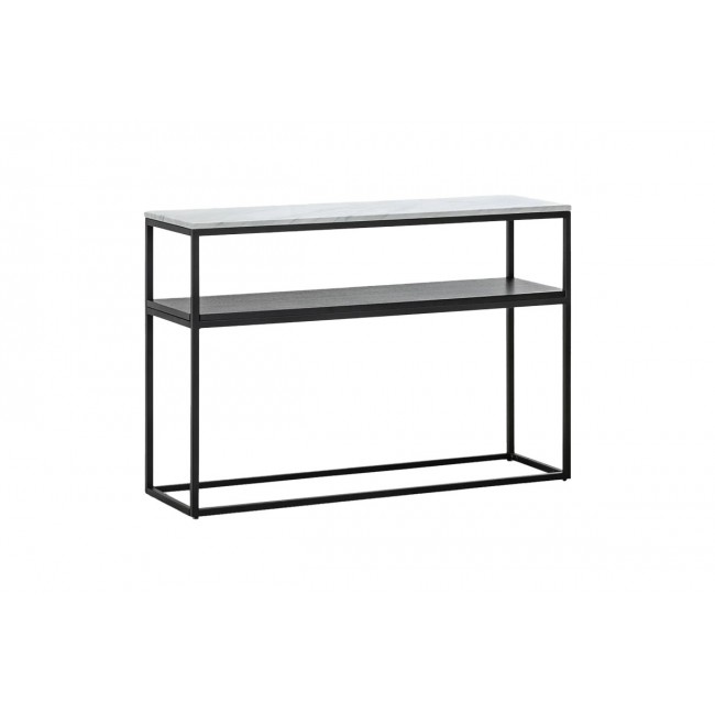 Κονσόλα "CASTEL I" από μέταλλο σε χρώμα λευκό μαρμάρου/μαύρο 120x35x80
