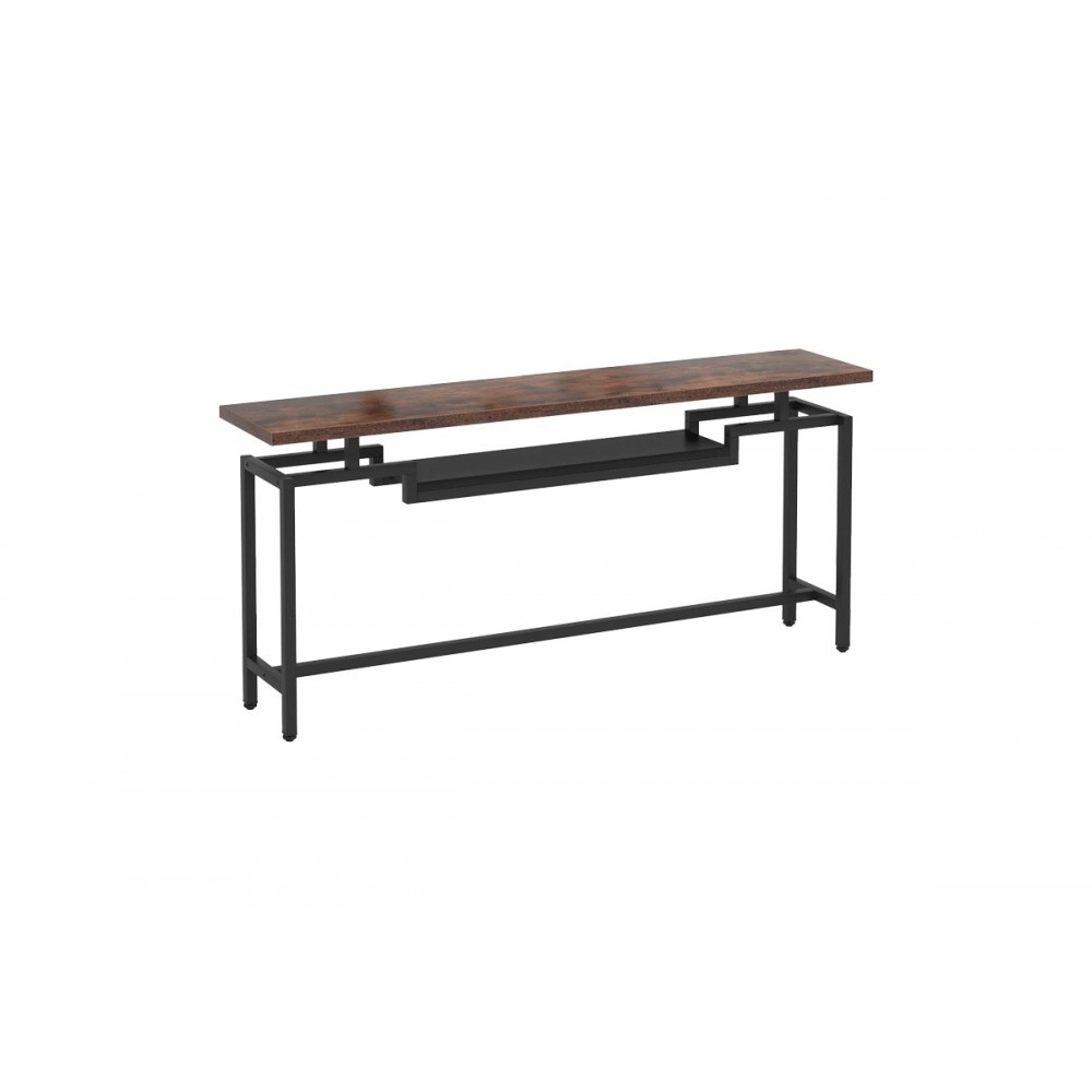 Κονσόλα "ONOLE" από μέταλλο σε χρώμα καρυδί/μαύρο 180x35x82