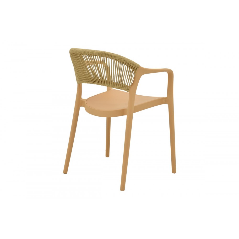 Πολυθρόνα "ANKARA" από pp/rattan σε χρώμα καπουτσίνο/μπεζ 57x48x80