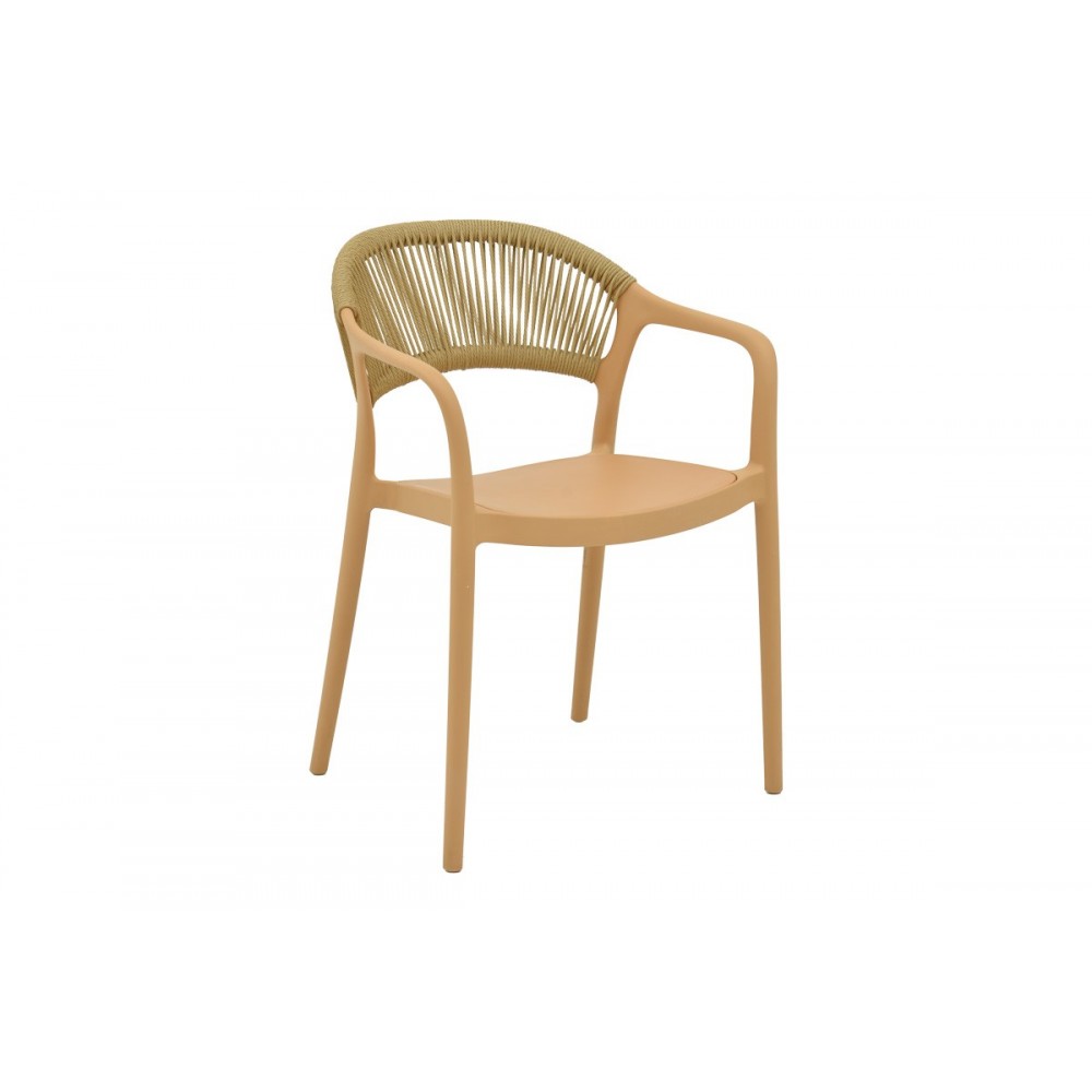 Πολυθρόνα "ANKARA" από pp/rattan σε χρώμα καπουτσίνο/μπεζ 57x48x80