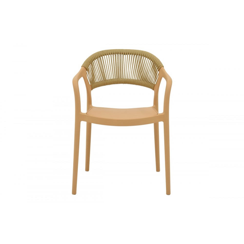 Πολυθρόνα "ANKARA" από pp/rattan σε χρώμα καπουτσίνο/μπεζ 57x48x80