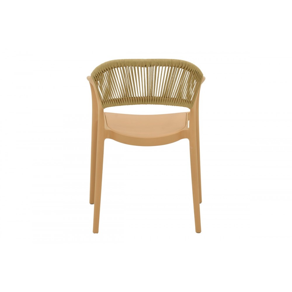 Πολυθρόνα "ANKARA" από pp/rattan σε χρώμα καπουτσίνο/μπεζ 57x48x80