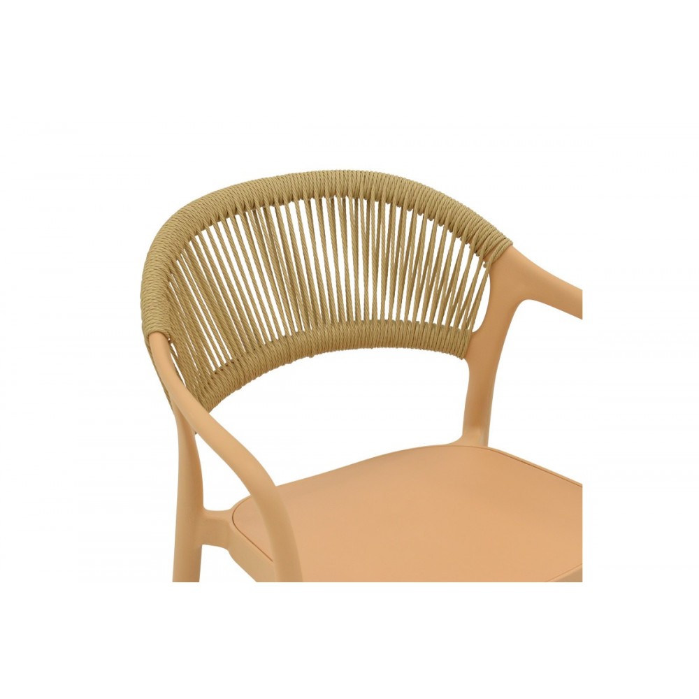 Πολυθρόνα "ANKARA" από pp/rattan σε χρώμα καπουτσίνο/μπεζ 57x48x80