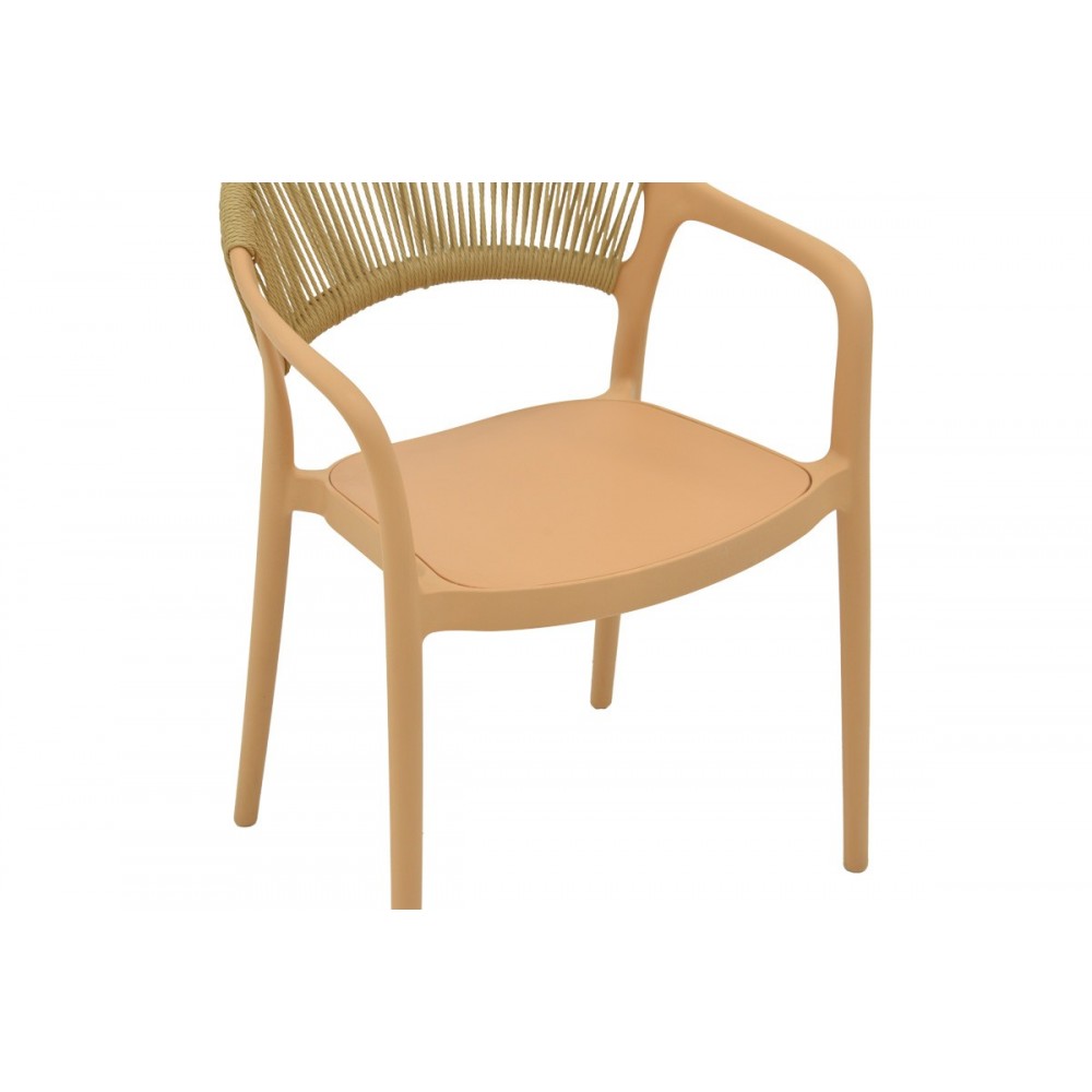 Πολυθρόνα "ANKARA" από pp/rattan σε χρώμα καπουτσίνο/μπεζ 57x48x80
