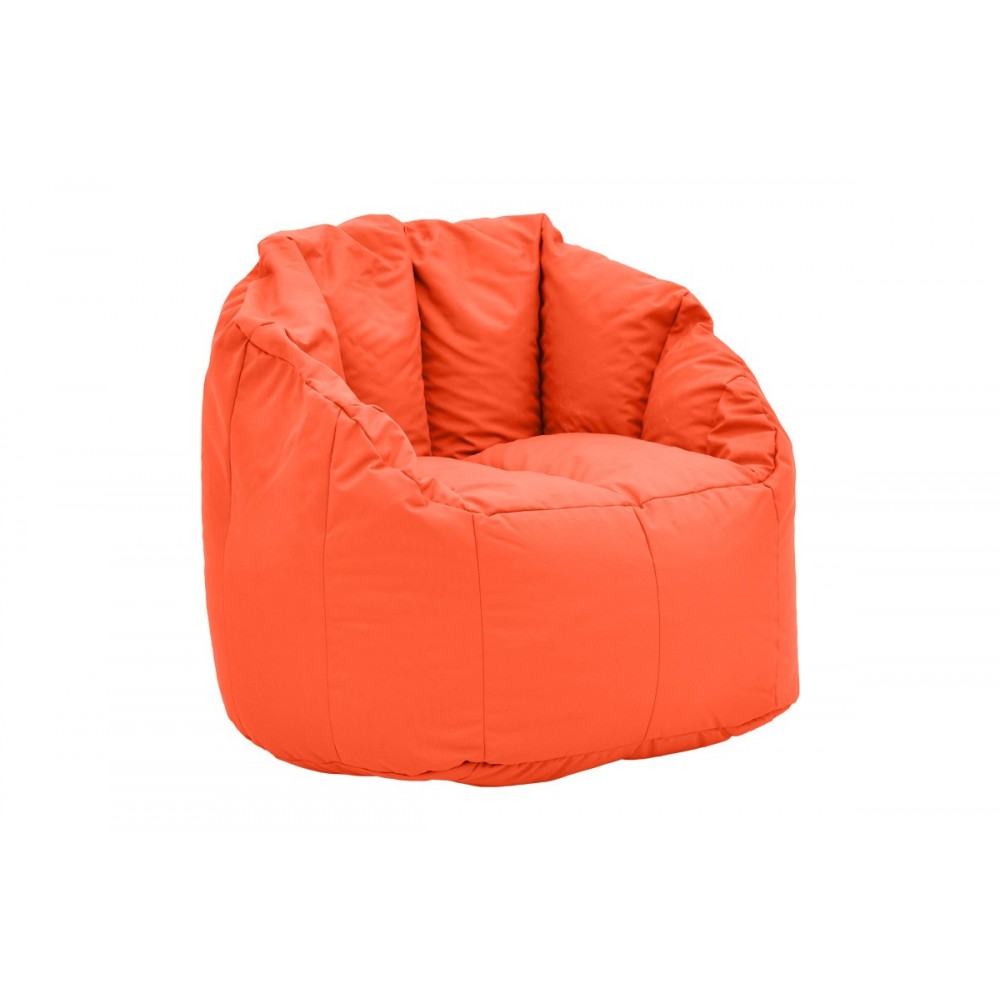 Πολυθρόνα-πουφ "KERLON" από ύφασμα σε χρώμα πορτοκαλί Φ80x65