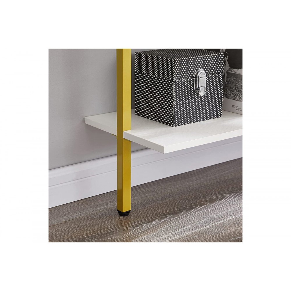 Ραφιέρα τοίχου "TENESI" από μέταλλο σε χρώμα λευκό/χρυσό 60x22x200